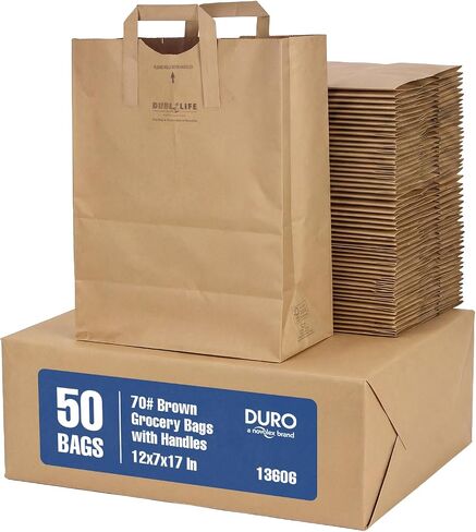 Duro Bag 1/6th Handle Up Dubl Life Sack 70# Recycled Kraft FSC (50 ct.) in Saudi Arabia
