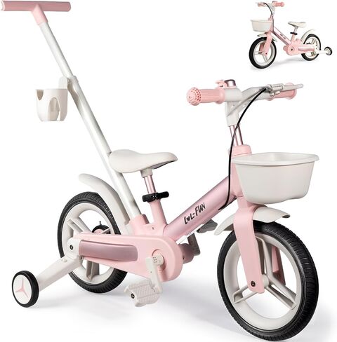 6 in 1 Toddler Balance Bike with Push Handle & Training Wheel for 2+ Year in Kuwait