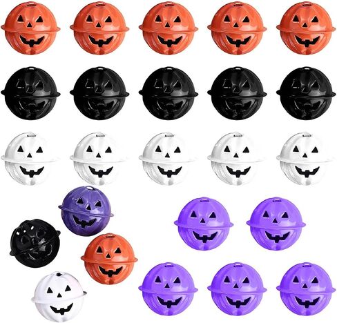 Halloween Pumpkin Bells for Craft, Cute Jack-o-Lantern Jingle Bells Decorations, for Party DIY Crafts, Wreath, 20 Pcs in Kuwait