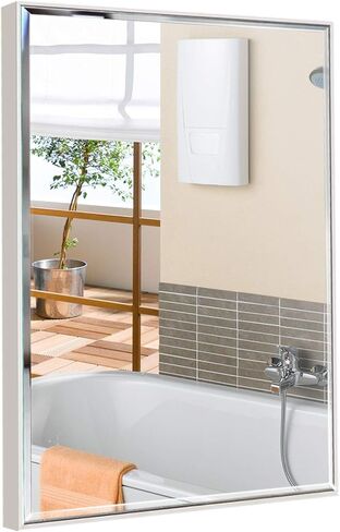 Calenzana 22x30 Wall Mirror with Black Frame, Explosion-Proof Beveled Hanging Mirrors for Bathroom Living Room Bedroom Makeup Vanity in Kuwait