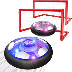 Ancesfun Kids Toys Hover Soccer Ball (Set of 2) with LED Lights and Foam Bumper for Age 3 4 5 6 7 8-16 Year Old Boys Girls, Rechargeable Air Powered Hover Balls with 2 Goals for Indoor Outdoor Game in Kuwait