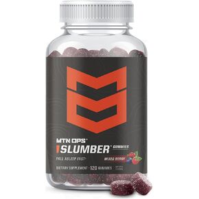 مساعد النوم من MTN OPS Slumber Gummies، 120 علكة ميلاتونين مع البابونج والكرز اللاذع، نكهة التوت المختلطة وخالية من الغلوتين بشكل طبيعي in Saudi Arabia