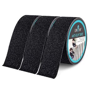 LifeGrip Anti Slip Traction Tape, (3-PACK) 2 Inch x 30 Foot (total 90 Foot), Best Grip, Friction, Abrasive Adhesive for Stairs, Safety, Tread Step, Indoor, Outdoor, Caution (2" x 30' x 3pc) in Saudi Arabia