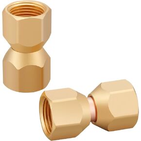 2 PCS Brass 1/4" Female Flare by 1/4" Female Flare Swivel Brass Adapter,Female Swivel Nut,Flare Tube Fitting,Valve Connector in Saudi Arabia