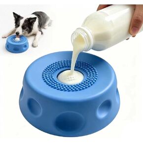 Slow Feeder Dog Bowls, Dog Lick Bowl with Rolling Ball, Puzzle Feeder for Liquid Treats Bone Broth Yogurt, Food-Grade Slow Eating Toy for Anxiety Relief, Lick Pad for Medium Small Dogs Cats (Blue) in Saudi Arabia