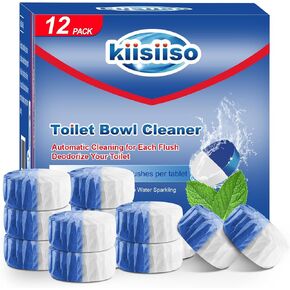 KIISSIISO Commercial Household Bathroom Cleaners, 28 Pack Toilet Bowl Cleaner Tablets, Automatic Toilet Tank Cleaners, Multipurpose Janitorial Deodorizers(Blue and White) in Saudi Arabia