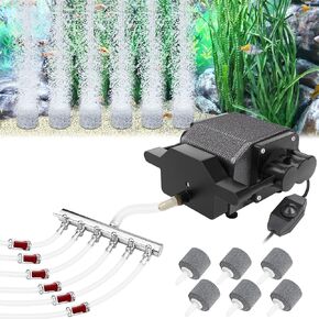 AquaMiracle Quiet Aquarium Air Pump Adjustable Airflow 200/317/475GPH in Saudi Arabia