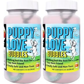 Puppy Love Bubbles, Peanut Butter & Bacon Scented Bubbles 4oz. Bottle-2 Pack Combo (1 Peanut Butter/1 Bacon) for Dogs in Kuwait