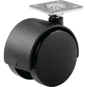 Shepherd Hardware 9417 2-Inch Office Chair Caster, Twin Wheel, 1-1/2-Inch Sq. Plate, 75lb Load Capacity, 2-Pack,Black in Saudi Arabia
