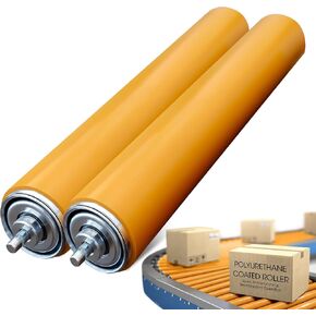 2-Pack of Polyurethane Conveyor Rollers (Length: 10" Between Frame, Poly-Coated, 1.5" Diameter Rollers) in Saudi Arabia
