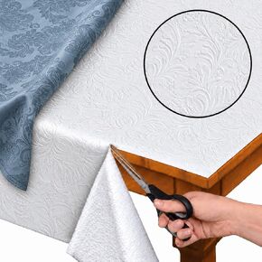 Home Bargains Plus Quilted Heavy Duty Table Pad Protector with Flannel Backing, Cut to Fit, Heat Resistant, Wipe Clean, Protects Table from Spills and Scratches, White, 60" x 84" Rectangle in Saudi Arabia