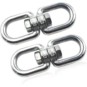 Lependor Stainless Steel 304 Double Ended Swivel Eye Hook, Eye to Eye Swivel Shackle Ring Connector Hardware Double Ended Swivel Hook in Saudi Arabia