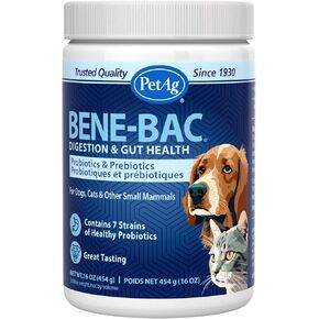 PetAg Bene-Bac - 1 lb Powder - Probiotics for Dogs, Cats, Exotic & Wildlife Mammals in Kuwait