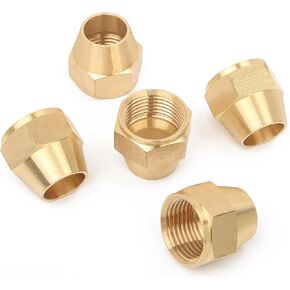 LTWFITTING Brass 5/8" OD Short SAE 45 Deg Flare Nut,Brass Flare Tube Fitting(Pack of 5) in Saudi Arabia
