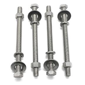 Bolt Fullerkreg 10 Sets 5/16-18x1-1/4" Stainless Steel Hex Head Screws, Bolts and Nuts Kit With Fender Flat & Spring Lock Washers, 18-8 (304) S/S, Fully Threaded in Saudi Arabia