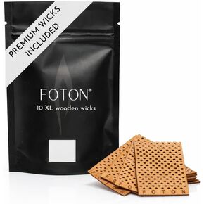 Foton Wooden Pearled Candle Wicks - 15 Pack All-Natural Crackling Wood Wicks for Candles, 20 Hour Burn Time - Refillable Candle Making Supplies in Kuwait