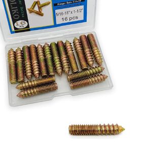 16 Pack 5/16-18 x 3 Inch Hanger Bolts 5/16-18" Double Headed Bolts 5/16 Wood Dowel Screw Self-Tapping Screw Hanger Bolts for Furniture Screws Double Screw Threaded Rods Bolt 76.2mm Length in Saudi Arabia