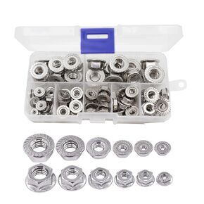 M10 x 1.5mm Flange Nuts, binifiMux Diameter 10Pcs Serrated Hex Flange Lock Nuts 304 Stainless Steel in Saudi Arabia