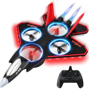 BEZGAR RC Fighter Jet Toy, RC Plane with LED Lights & 360° Flip, Blue in Kuwait