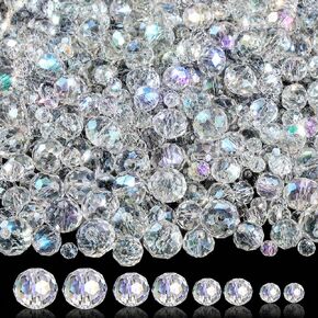 1000Pcs Glass Beads for Jewelry Making, 4/6/8/10mm Bracelet Making Kit in Kuwait