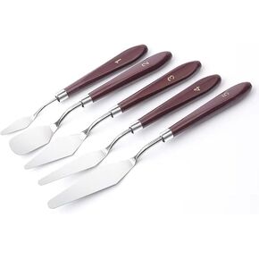 FUPUALL 5 Pieces Painting Knives Stainless Steel Spatula Palette Knife Oil Painting Accessories Color Mixing Set for Oil, Canvas, Acrylic Painting in Saudi Arabia