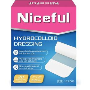 Niceful 15 Packs Hydrocolloid Bandages 4x4 in, HSA FSA Eligible, Hydrocolloid Dressing Healing Bandages for Wounds, Waterproof Hydrocolloid Bandages Large in Saudi Arabia