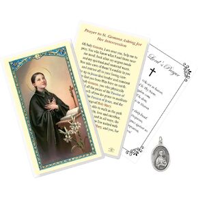 Trendzeen Saint Gemma Galgani Prayer Card - Laminated St Gemma Holy Card, Pray for Us St Gemma Medal, Our Father Prayer Card - St Gemma Galgani Holy Card Set, Total 3 Items in Saudi Arabia