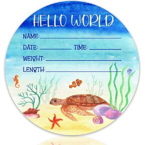 Woodland Baby Name Sign 6" Round Wood Birth Announcement for Nursery in Kuwait