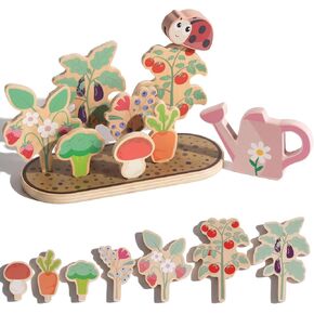 WOODENFUN Wooden Pretend Play Toy for Kids,Flower Plants Garden Playset in Saudi Arabia