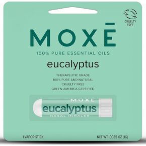 MOXĒ Eucalyptus Essential Oil Nasal Inhaler, Sinus & Congestion Relief, Daily Relaxation, Stress Relief, Therapeutic No-Mess Aromatherapy, Pure and Natural, Made in USA (1 Pack) in Saudi Arabia