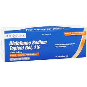 جل تخفيف آلام التهاب المفاصل الموضعي ديكلوفيناك الصوديوم 1% (NSAID) من جيري كير - معصم اليد والكوع والقدم والكاحل والركبة بقوة إضافية مسكن آلام التهاب المفاصل - علاج آلام التهاب المفاصل المضاد للالتهابات - 3.53 أونصة in Kuwait