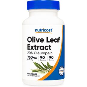 Nutricost Olive Leaf Extract (20% Oleuropein) 750 MG, 90 Capsules - Non-GMO, Gluten Free in Kuwait