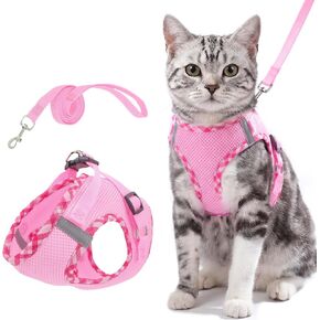 Tensho Cat Harness and Leash Set Escape Proof Vest, Pink XS in Saudi Arabia