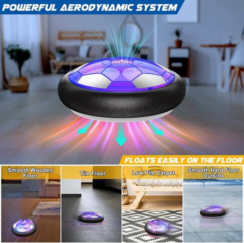 Ancesfun Kids Toys Hover Soccer Ball (Set of 2) with LED Lights and Foam Bumper for Age 3 4 5 6 7 8-16 Year Old Boys Girls, Rechargeable Air Powered Hover Balls with 2 Goals for Indoor Outdoor Game in Kuwait