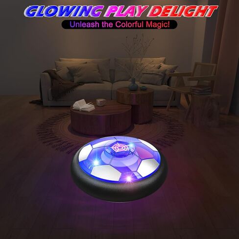 Ancesfun Kids Toys Hover Soccer Ball (Set of 2) with LED Lights and Foam Bumper for Age 3 4 5 6 7 8-16 Year Old Boys Girls, Rechargeable Air Powered Hover Balls with 2 Goals for Indoor Outdoor Game in Kuwait