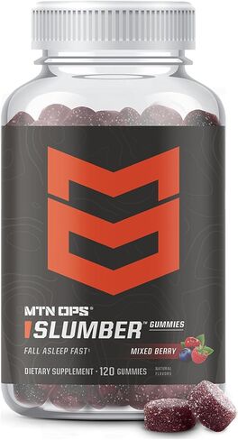 MTN OPS Slumber Gummies Sleep Aid, 120 Melatonin Gummies with Chamomile & Tart Cherry, Mixed Berry Flavor & Naturally Gluten Free in Kuwait
