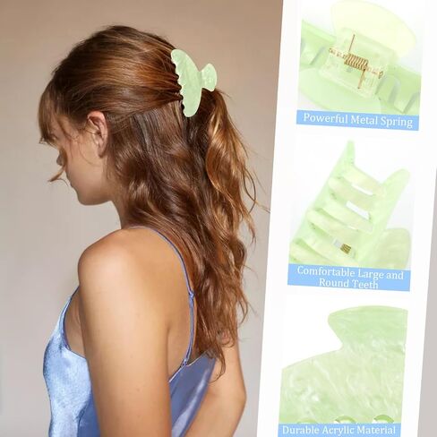 Hair Claw Clips for Women Acrylic Hair Clips for Thick Thin Hair Non-Slip in Saudi Arabia