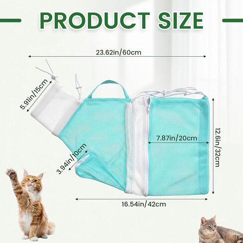 Cat Bathing Bag Adjustable Washing Net Anti-Bite Anti-Scratch Mesh in Kuwait