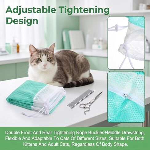 Cat Bathing Bag Adjustable Washing Net Anti-Bite Anti-Scratch Mesh in Kuwait