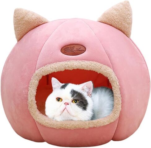 Cat Beds for Indoor Cats, Cozy Cat Cave Bed Dog House (Gray, M-13in) in Kuwait