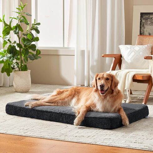 JOEJOY Orthopedic Dog Bed for Small Dogs, Washable Dog Crate Bed Small Sized with Removable Cover, Egg Memory Foam Pet Beds, Grey, 23"x17" in Saudi Arabia