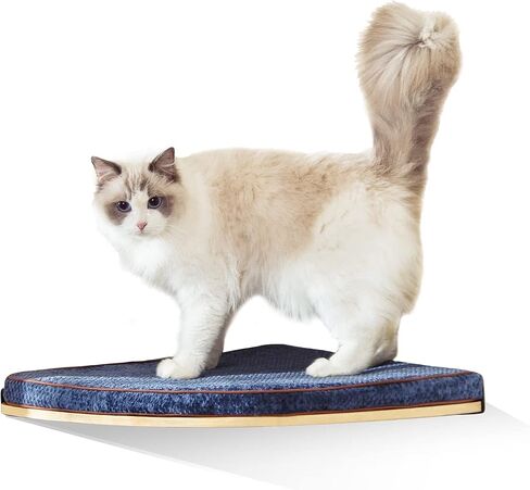 LIORCE Wall Mounted Corner Cat Bed - Cat Shelf with Comfortable Cushion - Minimalistic Cats Furniture for Indoor Cats - Climbing Perch for Wall,Cream in Kuwait