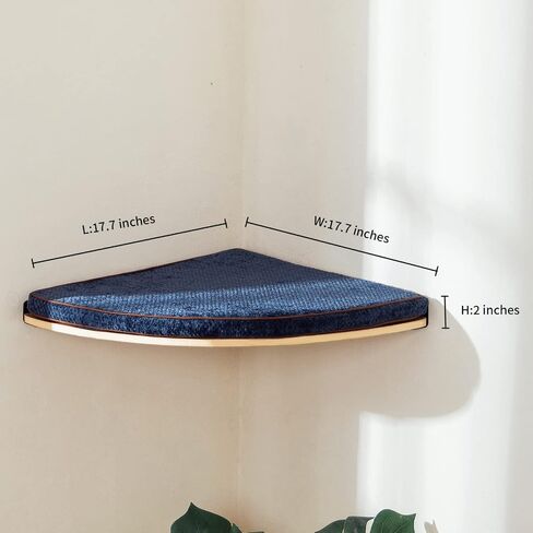 LIORCE Wall Mounted Corner Cat Bed - Cat Shelf with Comfortable Cushion - Minimalistic Cats Furniture for Indoor Cats - Climbing Perch for Wall,Cream in Kuwait
