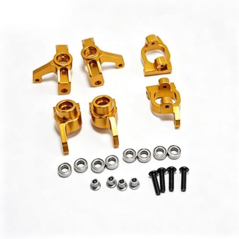 Chosertory Toy Metal Steering Kit with Smooth Rotating Cups and Complete Hardware for RC Vehicle Enhanced Steering Response and Reliable Assembly, Gold in Kuwait