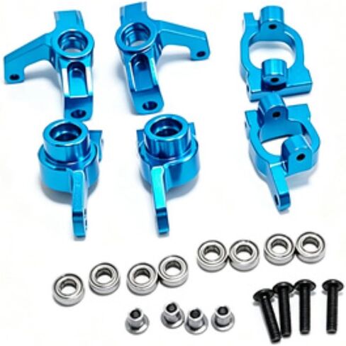 Chosertory Toy Metal Steering Kit with Smooth Rotating Cups and Complete Hardware for RC Vehicle Enhanced Steering Response and Reliable Assembly, Blue in Saudi Arabia