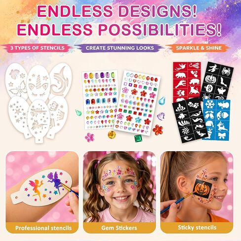 42 Colors Face Painting Kit for Kids -Water Activated Face Paint Palette in Saudi Arabia