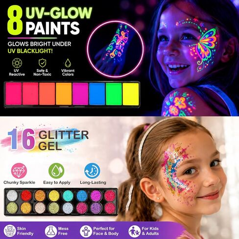 42 Colors Face Painting Kit for Kids -Water Activated Face Paint Palette in Saudi Arabia
