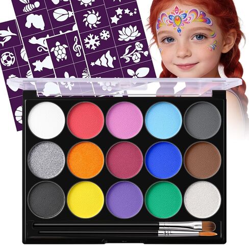 Face Painting Kit for Kids, 15 Colors Washable Face Paint Palette in Kuwait