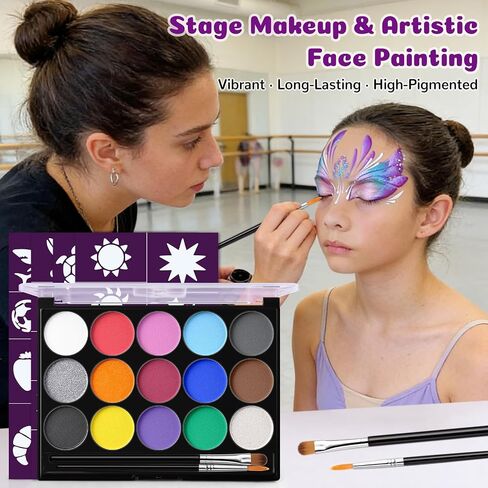 Face Painting Kit for Kids, 15 Colors Washable Face Paint Palette in Kuwait
