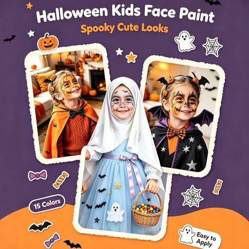 Face Painting Kit for Kids, 15 Colors Washable Face Paint Palette in Kuwait